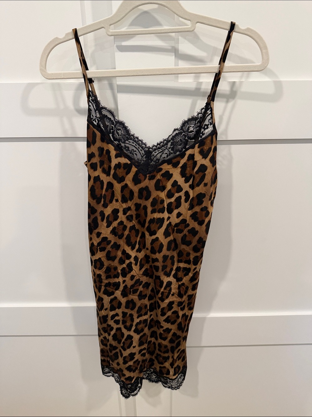 intimissimi Leopard-Print Slip with Black Lace Trim